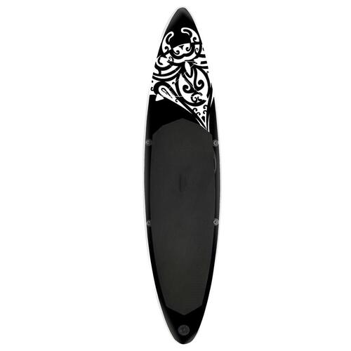 Oppusteligt paddleboardsæt 305x76x15 cm sort