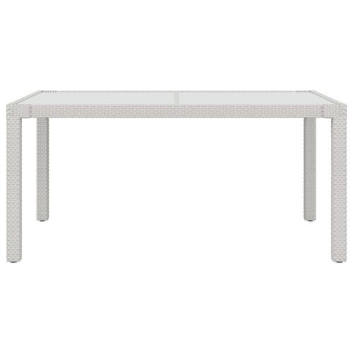 Udendørs spisebordssæt 5 dele med hynder polyrattan hvid