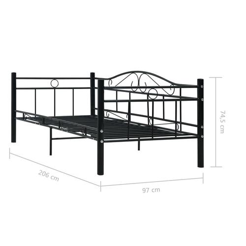 Stel til daybed 90x200 cm metal sort