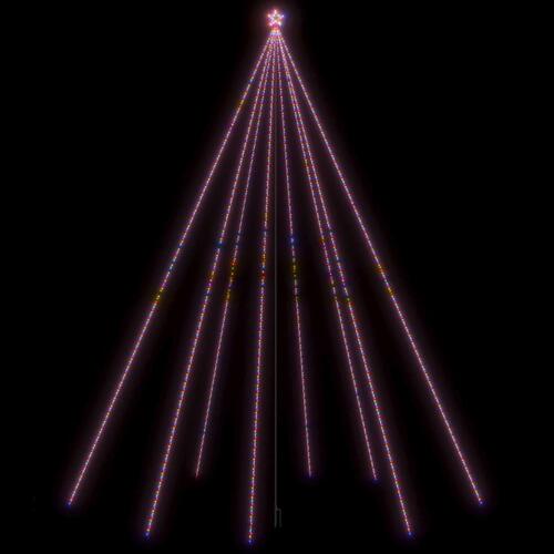 Lysende juletræ 1300 LED'er 8 m inde/ude farverigt lys