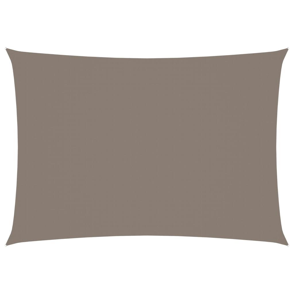Solsejl 3,5x5 m rektangulær oxfordstof gråbrun