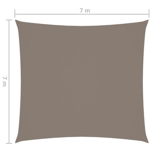 Solsejl 7x7 m firkantet oxfordstof gråbrun