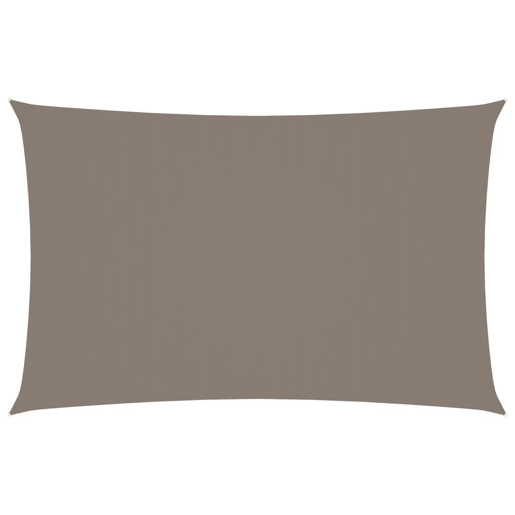 Solsejl 3x6 m rektangulær oxfordstof gråbrun