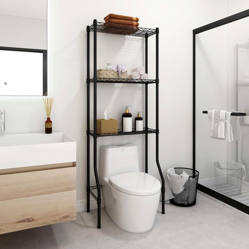 Opbevaringsstativ over toilet 55x30x150 cm jern sort