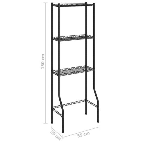 Opbevaringsstativ over toilet 55x30x150 cm jern sort