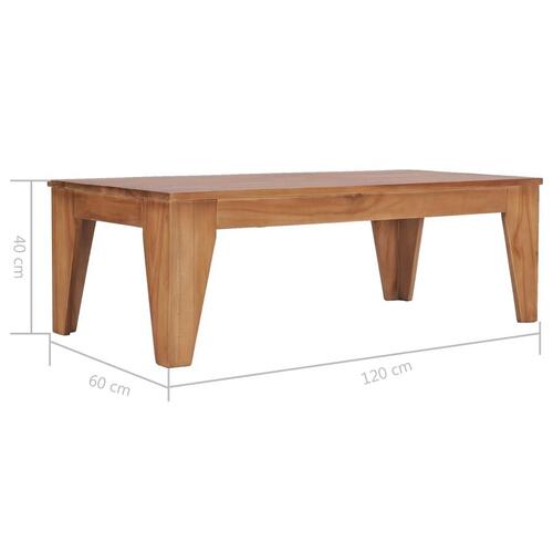 Sofabord 120 x 60 x 40 cm massivt teaktræ