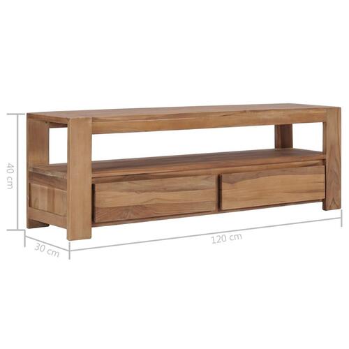 Tv-bord 120x30x40 cm massivt teaktræ