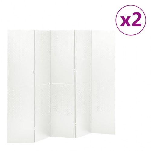 5-panels rumdeler 2 stk. 200x180 cm stål hvid