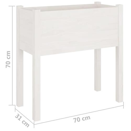 Plantekasse 70x31x70 cm massivt fyrretræ hvid