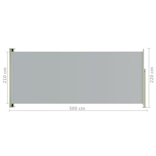 Sammenrullelig sidemarkise til terrassen 220x500 cm grå