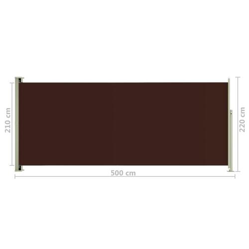Sammenrullelig sidemarkise til terrassen 220x500 cm brun