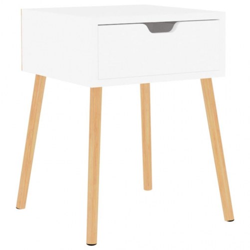 Sengebord 40x40x56 cm konstrueret træ hvid