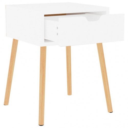 Sengebord 40x40x56 cm konstrueret træ hvid