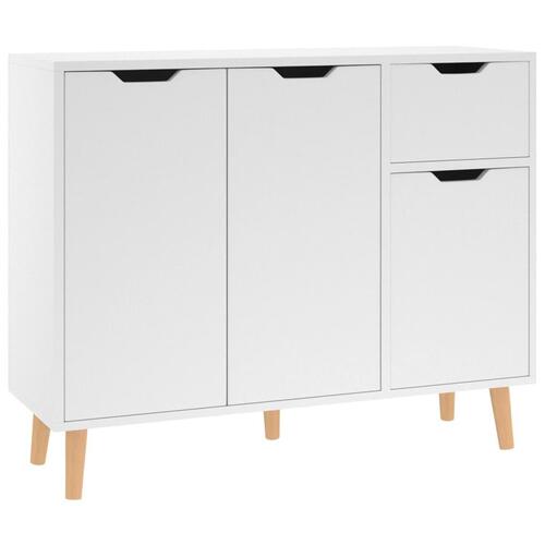 Skænk 90x30x72 cm konstrueret træ hvid