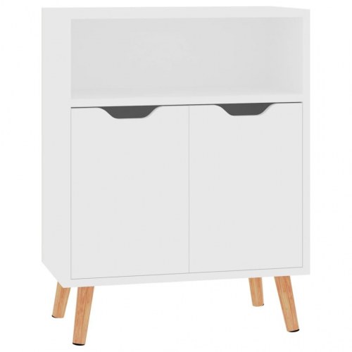 Skænk med opbevaring 60 x 30 x 72 cm i konstrueret træ - hvid