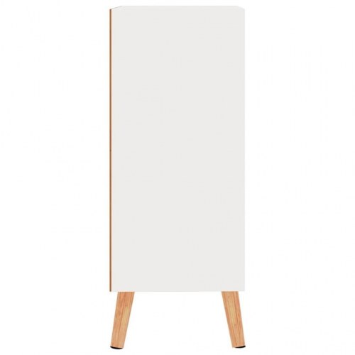 Skænk 60 x 30 x 72 cm i konstrueret træ med 3 rum - hvid højglans