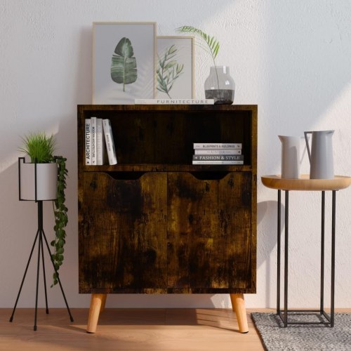 Skænk 60×30×72 cm i konstrueret træ - røget egetræsfarve
