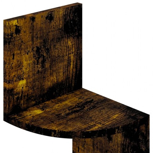 Væghængt hjørnehylde 19 x 19 x 123 cm - røget egetræ