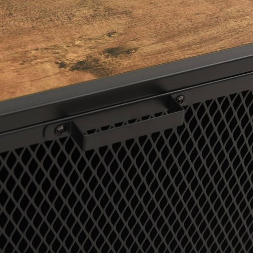 Opbevaringsskab 72x36x82 cm metal og MDF rustikbrun