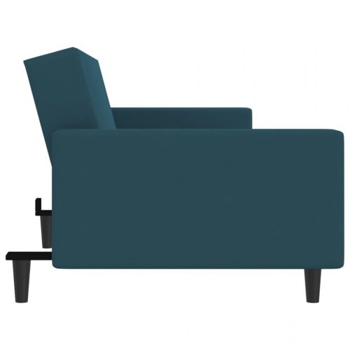2-personers sovesofa fløjl blå
