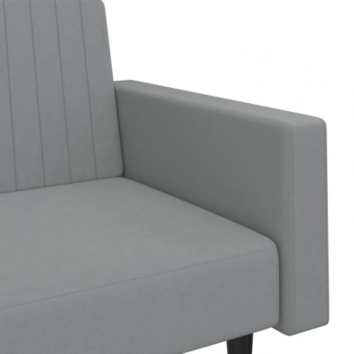 2-personers sovesofa fløjl lysegrå