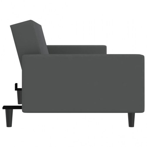 2-personers sovesofa fløjl mørkegrå