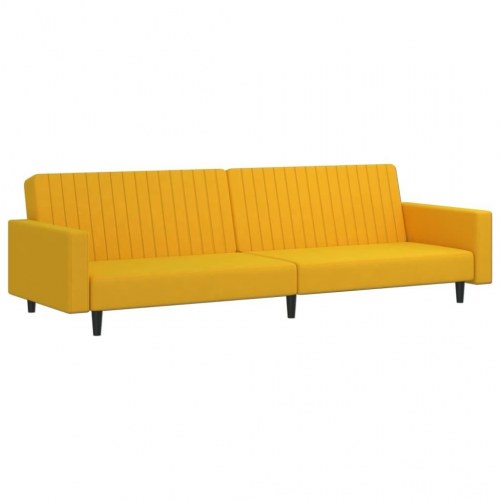 2-personers sovesofa fløjl gul