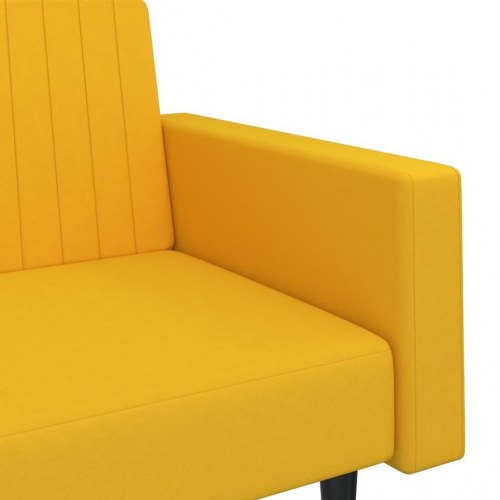 2-personers sovesofa fløjl gul