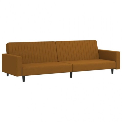 2-personers sovesofa fløjl brun