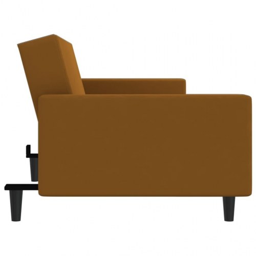 2-personers sovesofa fløjl brun