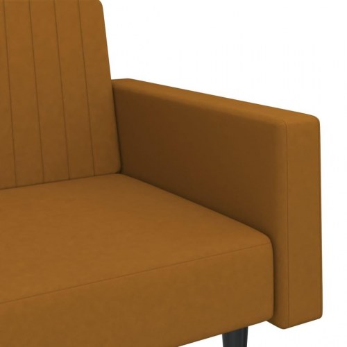 2-personers sovesofa fløjl brun