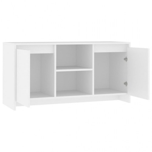 Tv-bord med opbevaring - hvid, 102 × 37,5 × 52,5 cm
