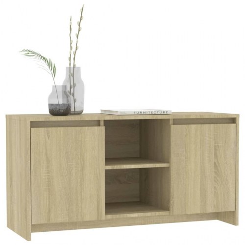Tv-bord i konstrueret træ - 102 × 37,5 × 52,5 cm, sonoma-eg