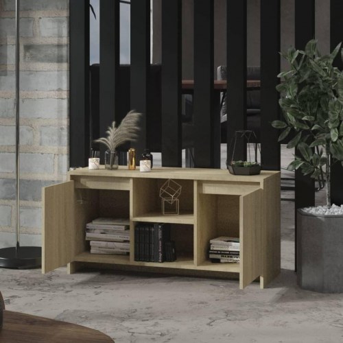 Tv-bord i konstrueret træ - 102 × 37,5 × 52,5 cm, sonoma-eg