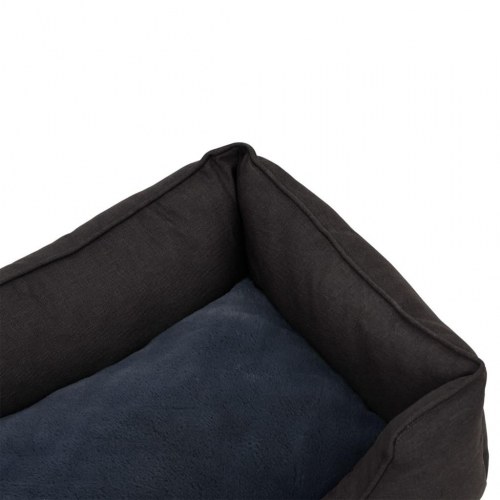 Hundekurv 65x50x20 cm hør-look fleece mørkegrå