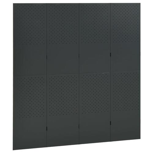 4-panels rumdelere 2 stk. 160x180 cm stål antracitgrå