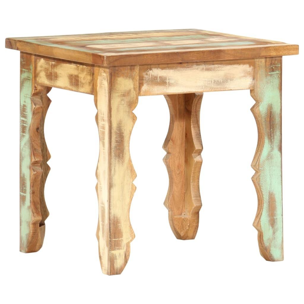 Sofabord 40×40×40 cm i massivt genanvendt træ - antik look