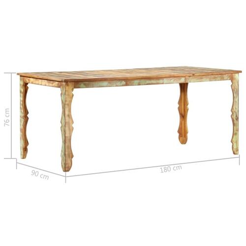 Spisebord 180 x 90 x 76 cm massivt genanvendt træ