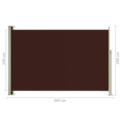 Sammenrullelig sidemarkise til terrassen 200x300 cm brun