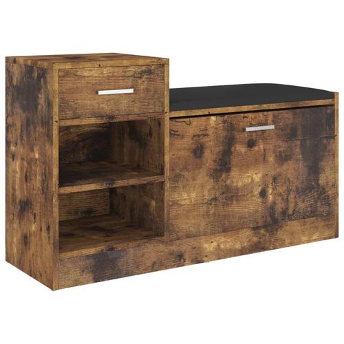 Skobænk 94,5x31x57 cm konstrueret træ røget eg