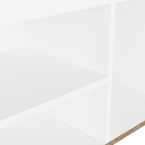 Skobænk med hynde 80x30x47 cm konstrueret træ hvid