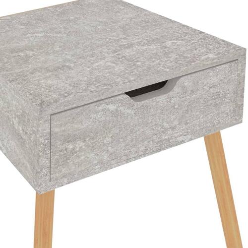 Sengebord 40x40x56 cm spånplade betongrå
