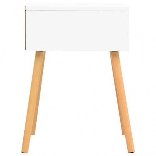 Sengebord 40x40x56 cm konstrueret træ hvid og sonoma-eg