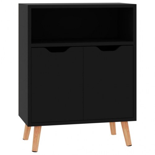 Skænk 60×30×72 cm i konstrueret træ - sort højglans