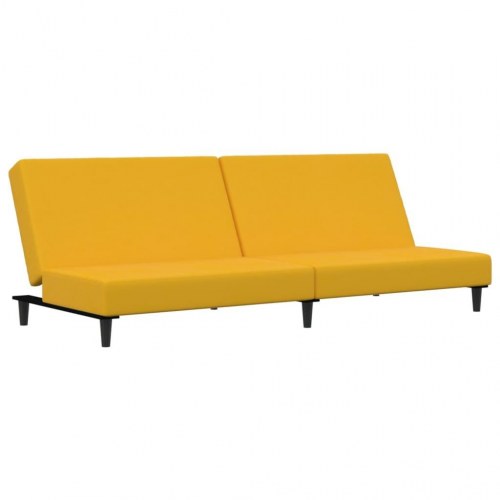 2-personers sovesofa fløjl gul