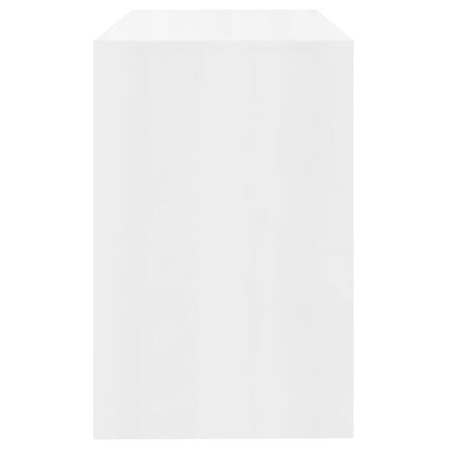 Skrivebord 101x50x76,5 cm spånplade hvid højglans