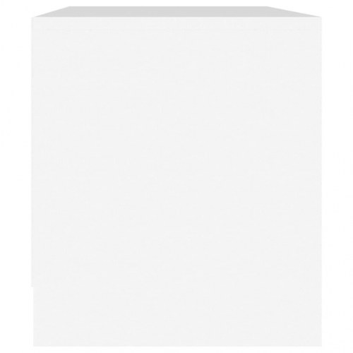 Tv-bord 90 × 35 × 40 cm i hvidt konstrueret træ - lavt tv-møbel med låge