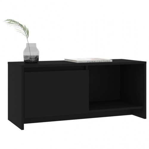 Tv-bord 90x35x40 cm konstrueret træ sort