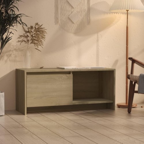 Tv-bord 90×35×40 cm i konstrueret træ - sonoma-eg