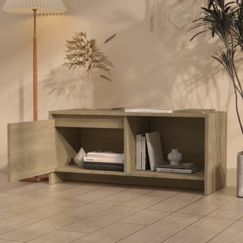 Tv-bord 90×35×40 cm i konstrueret træ - sonoma-eg